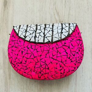 Brand New Handmade Ramla Moroccan Mosaic Pink Clutch Bag